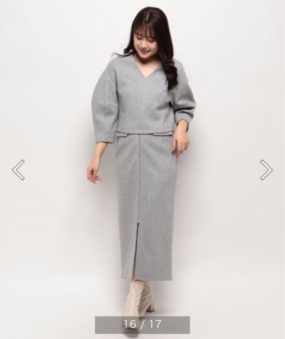 新品♡ルーニィLOUNIE ダブルジャージータイトスカート チャコールグレー36