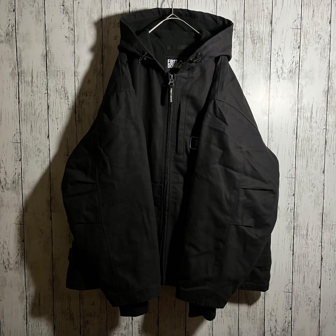 FIRSTDOWN アクティブジャケット　難燃　ダック地　フーディ　XL 黒
