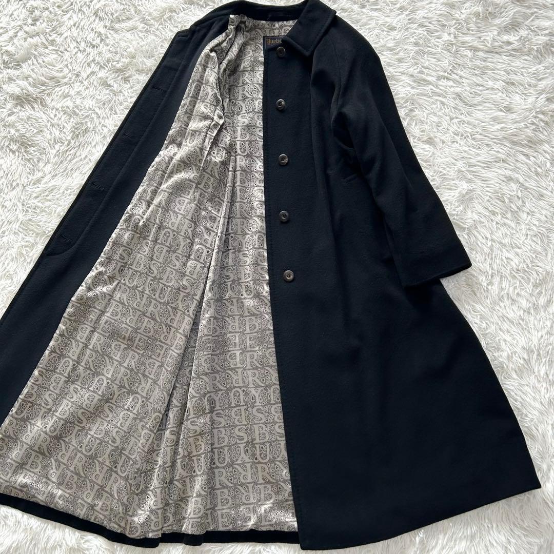 【極美品】BURBERRY バーバリー　カシミヤ100% ロングコート　黒　M