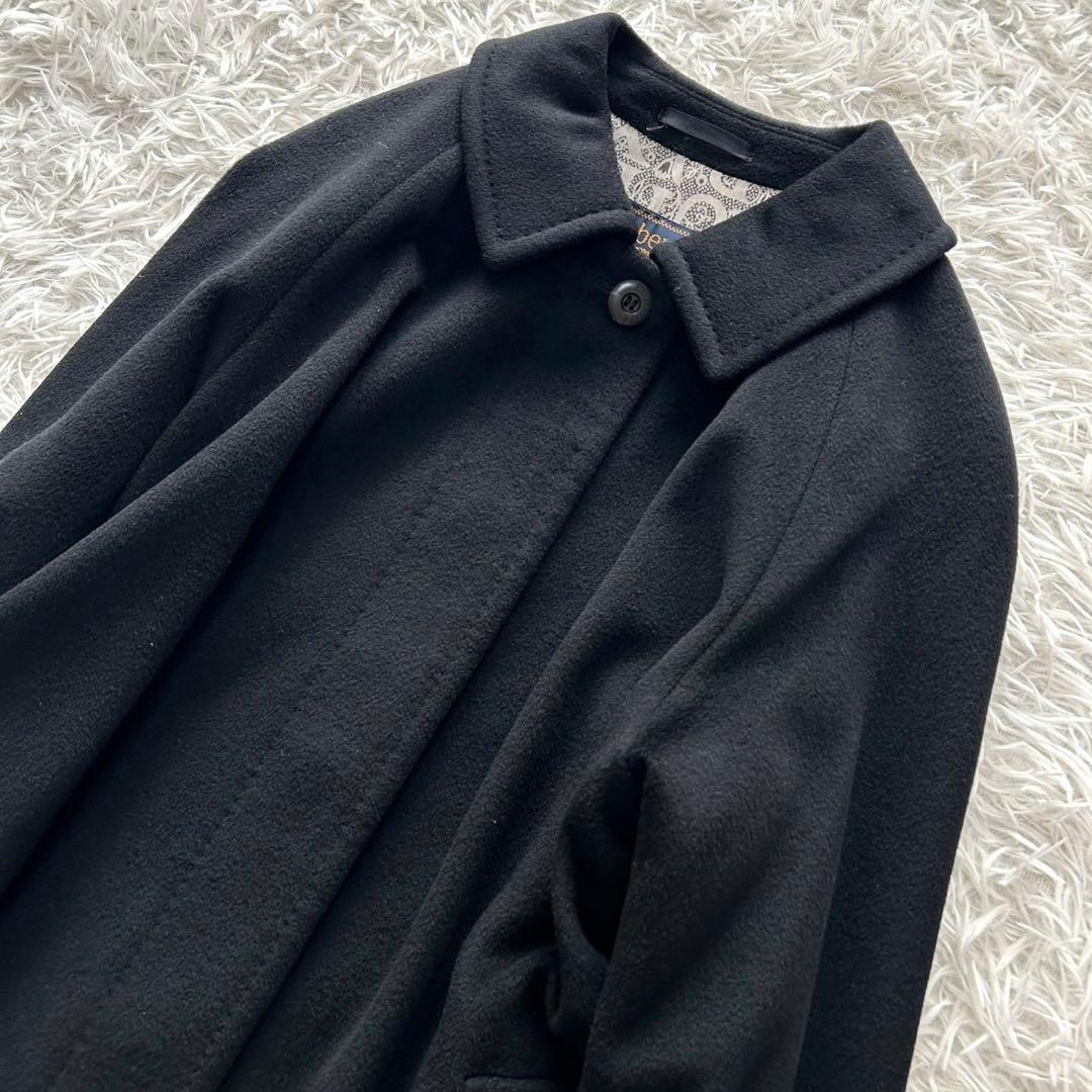【極美品】BURBERRY バーバリー　カシミヤ100% ロングコート　黒　M