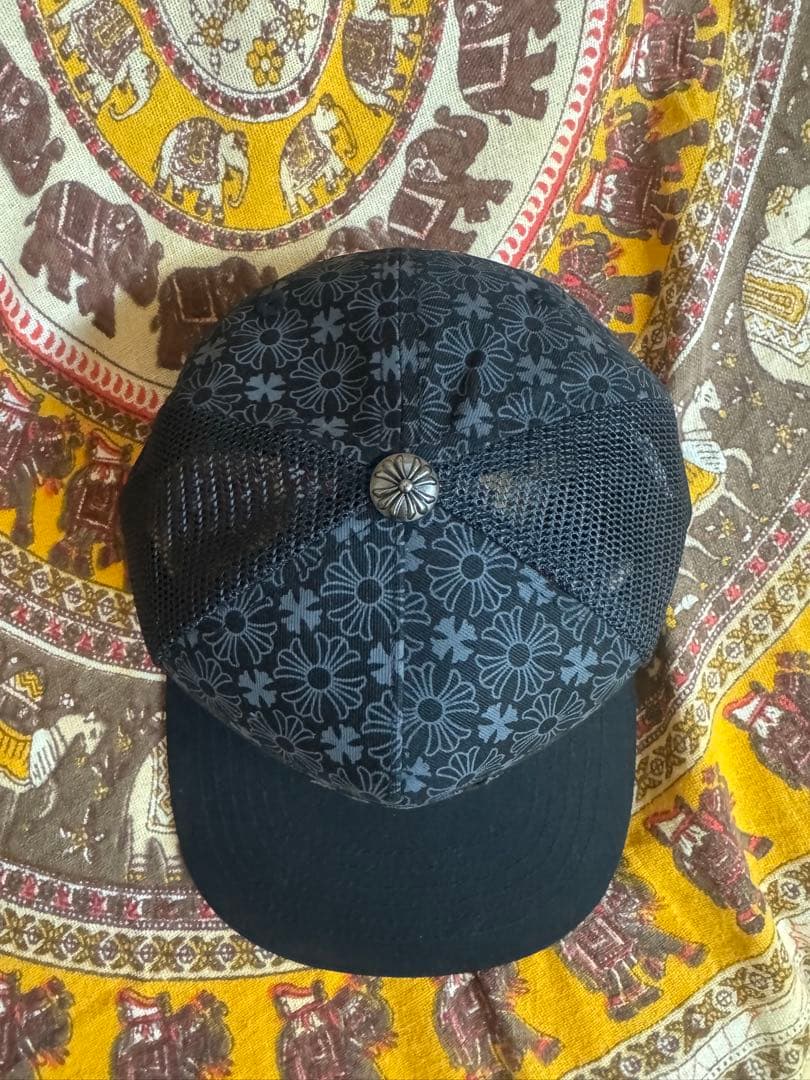 CHROME HEARTS ブラック 花柄 トラッカーキャップ早い者勝ち！！