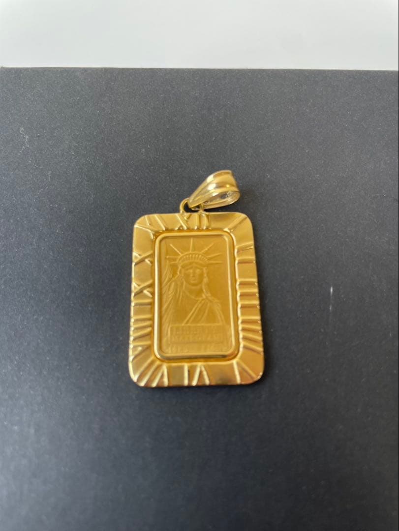 純金 24k リバティ　ネックレストップ 枠18k