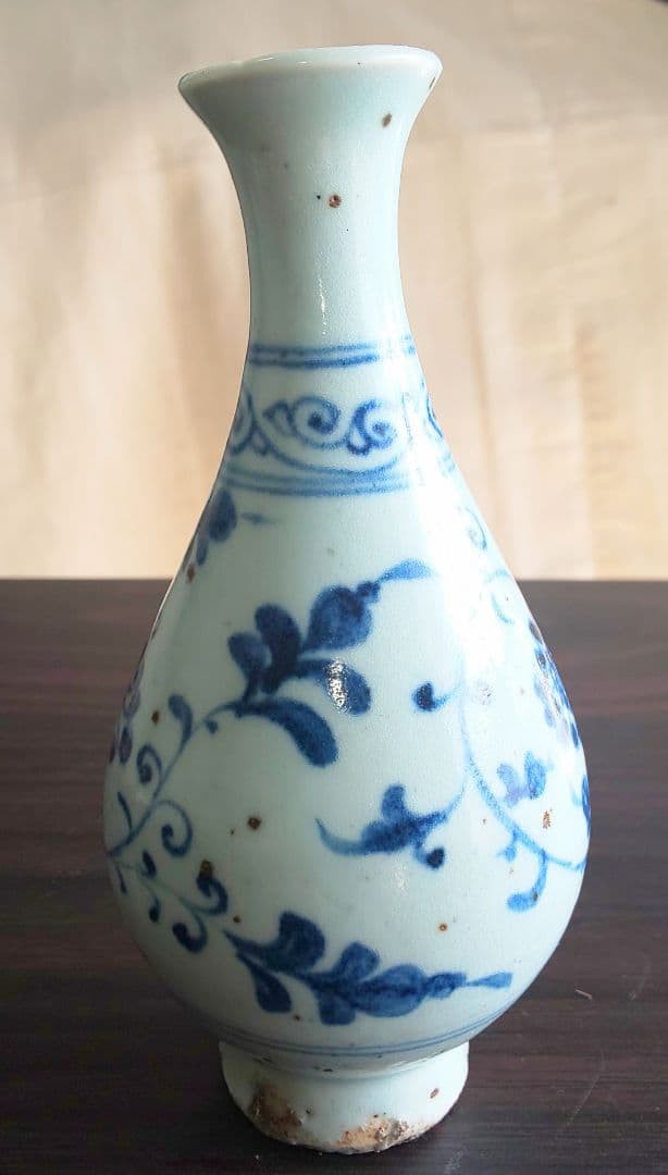 中国美術 元代 唐 北宋 青花 花草文 玉壺春瓶 花瓶壷
