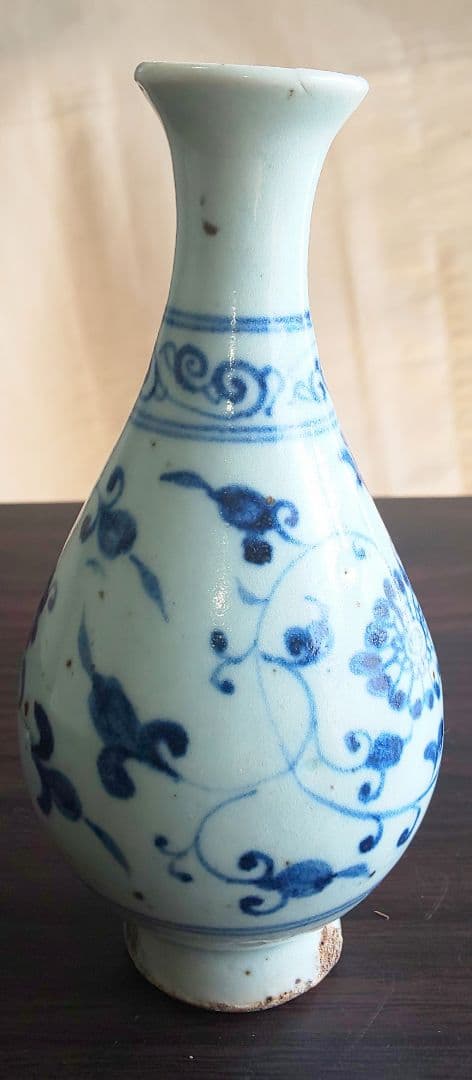 中国美術 元代 唐 北宋 青花 花草文 玉壺春瓶 花瓶壷