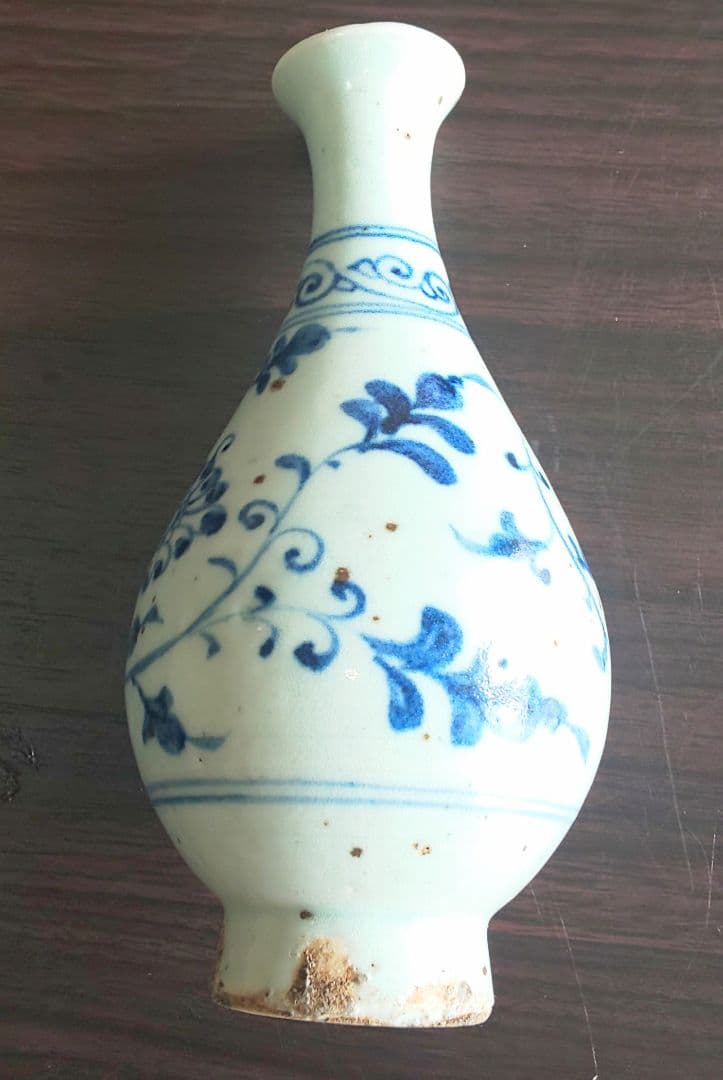 中国美術 元代 唐 北宋 青花 花草文 玉壺春瓶 花瓶壷