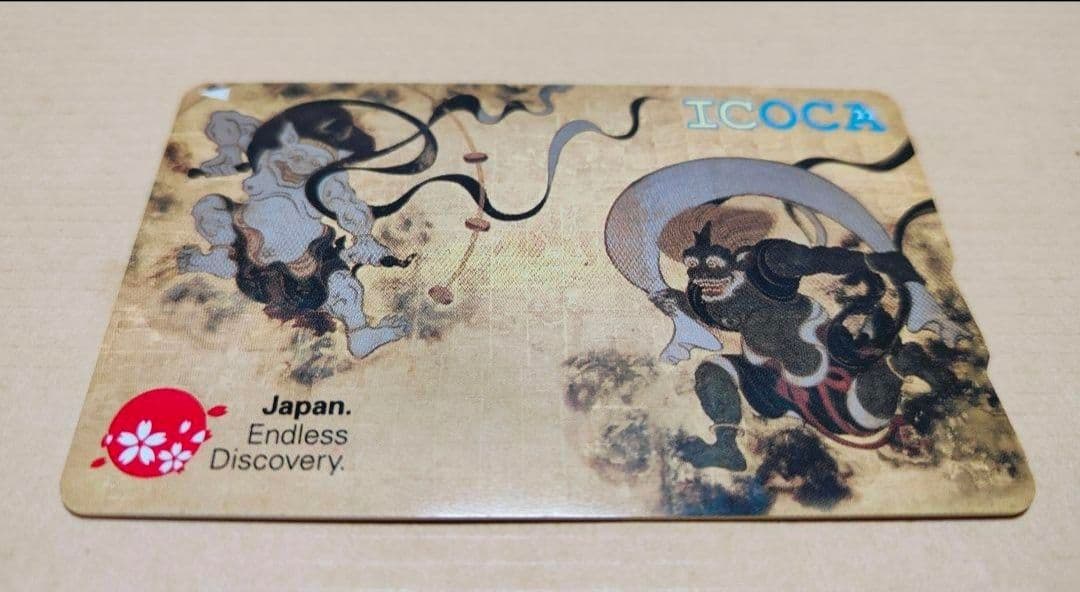 ▶週末割引 ICOCA 風神雷神　海外来訪者記念デザイン