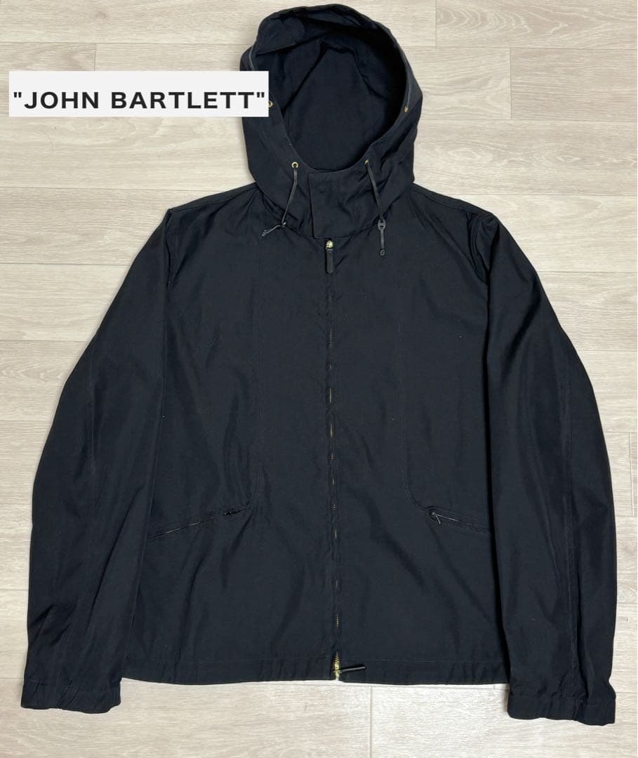 JOHN BARTLETT フード付きジップブルゾン ブラック 50 イタリア製