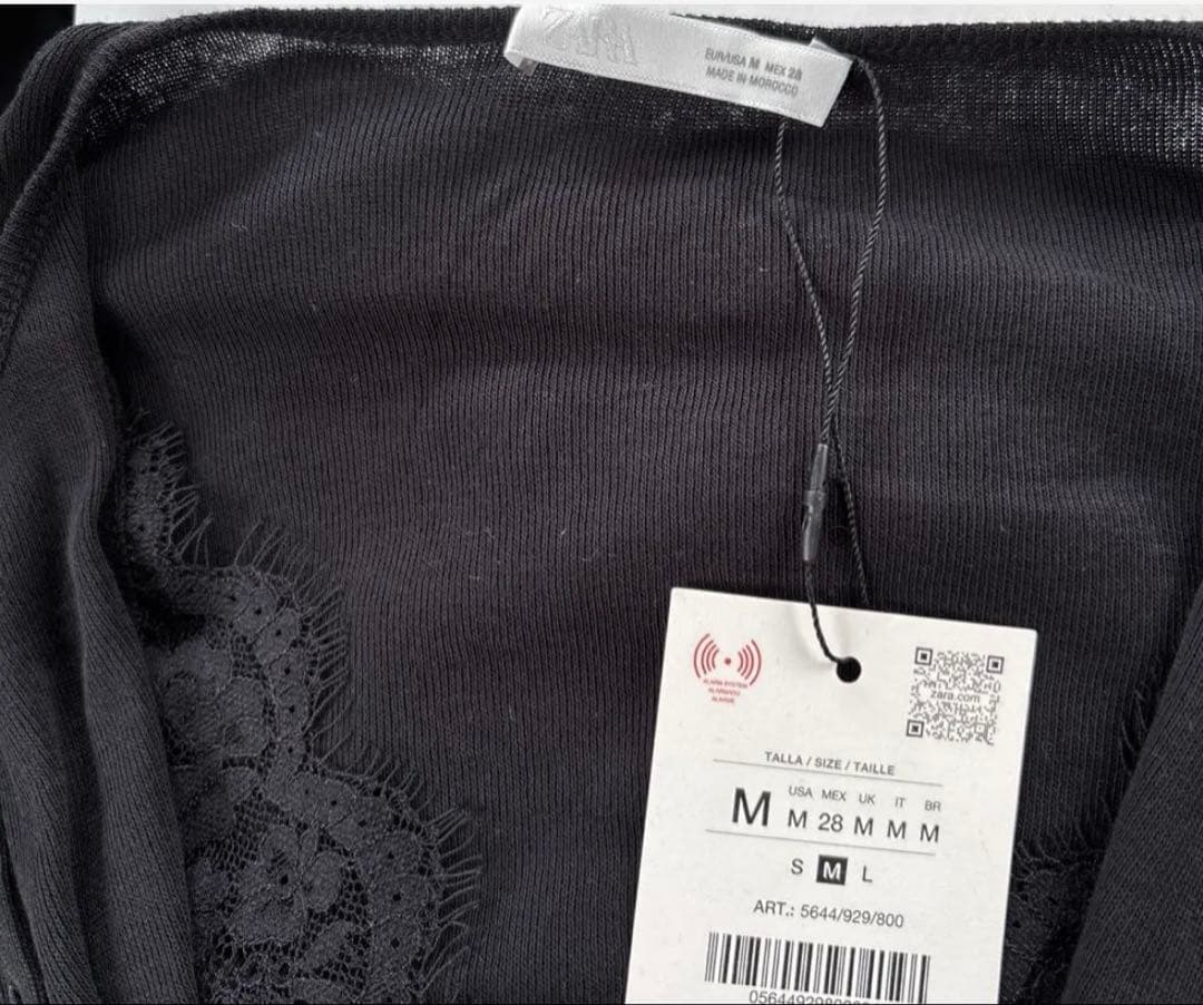 完売品⭐︎ZARA コンビネーションレーストップジャケット M ブラック