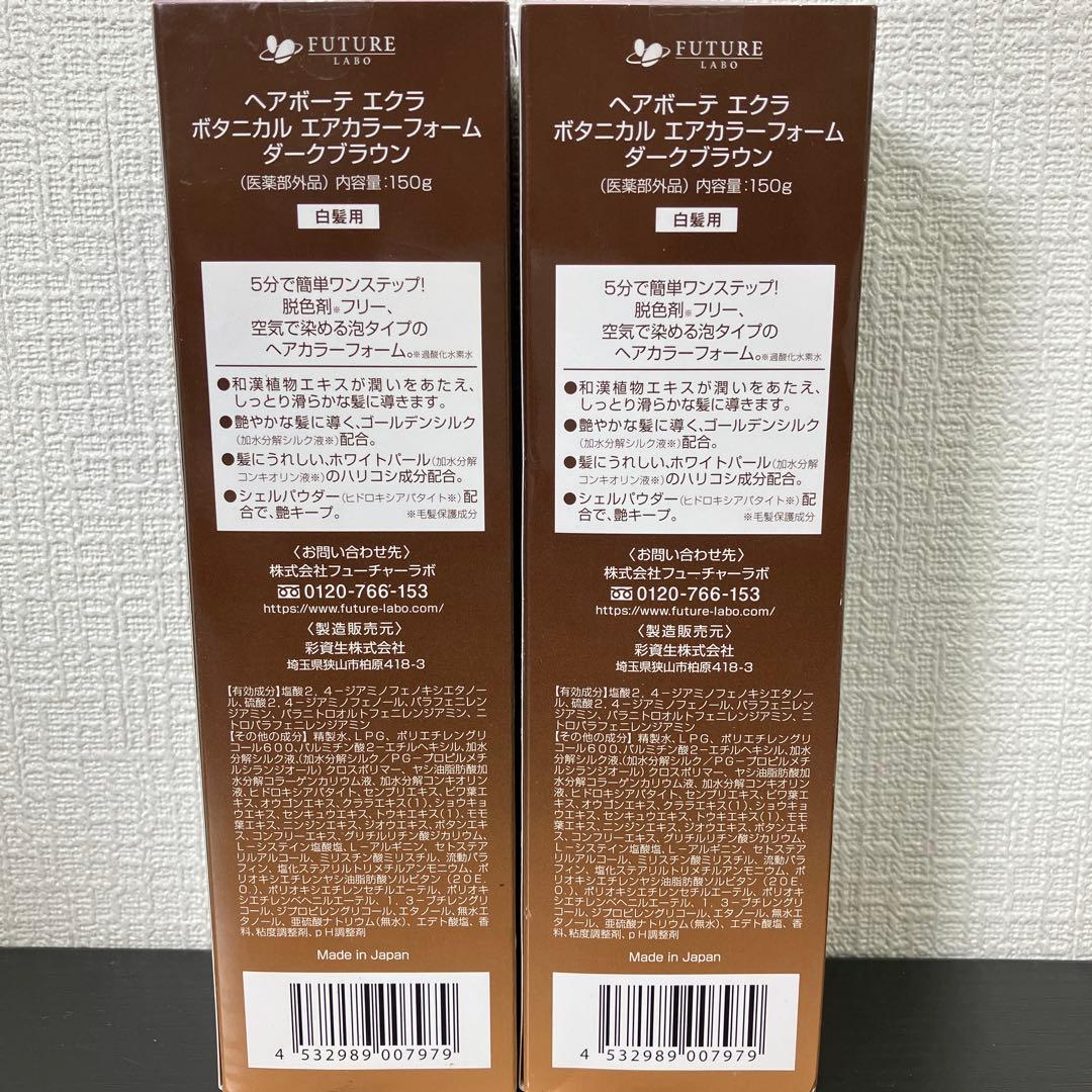 【新品未開封】エクラ ボタニカルエアカラーフォーム ダークブラウン 150g×2
