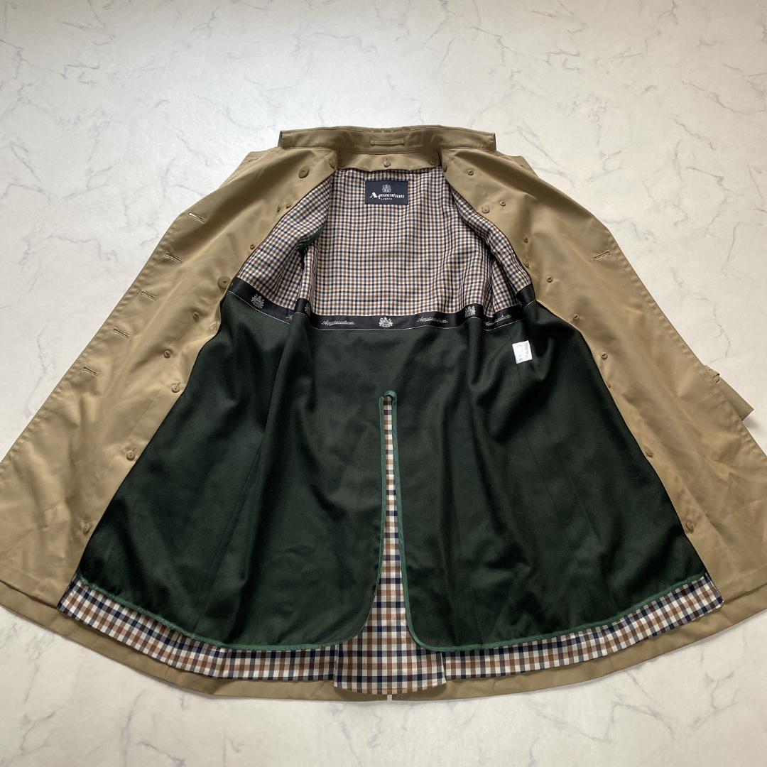 美品✨アクアスキュータム トレンチコート ライナー付き 緑 8 大きいサイズ