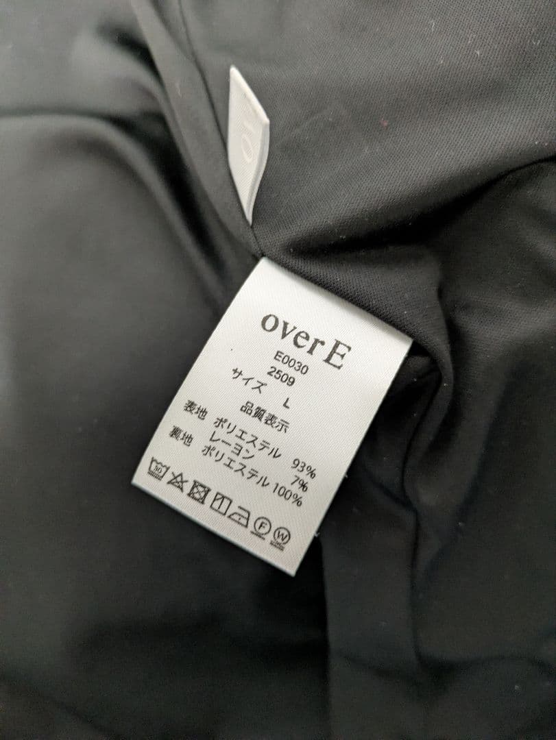 overE　ツイードライクセミタイトスカート：ブラック　オーバーイー　L