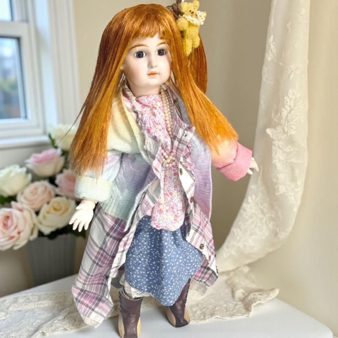 ノエル ビスクドール ジュモー ピンク ワンピース カーディガン パール