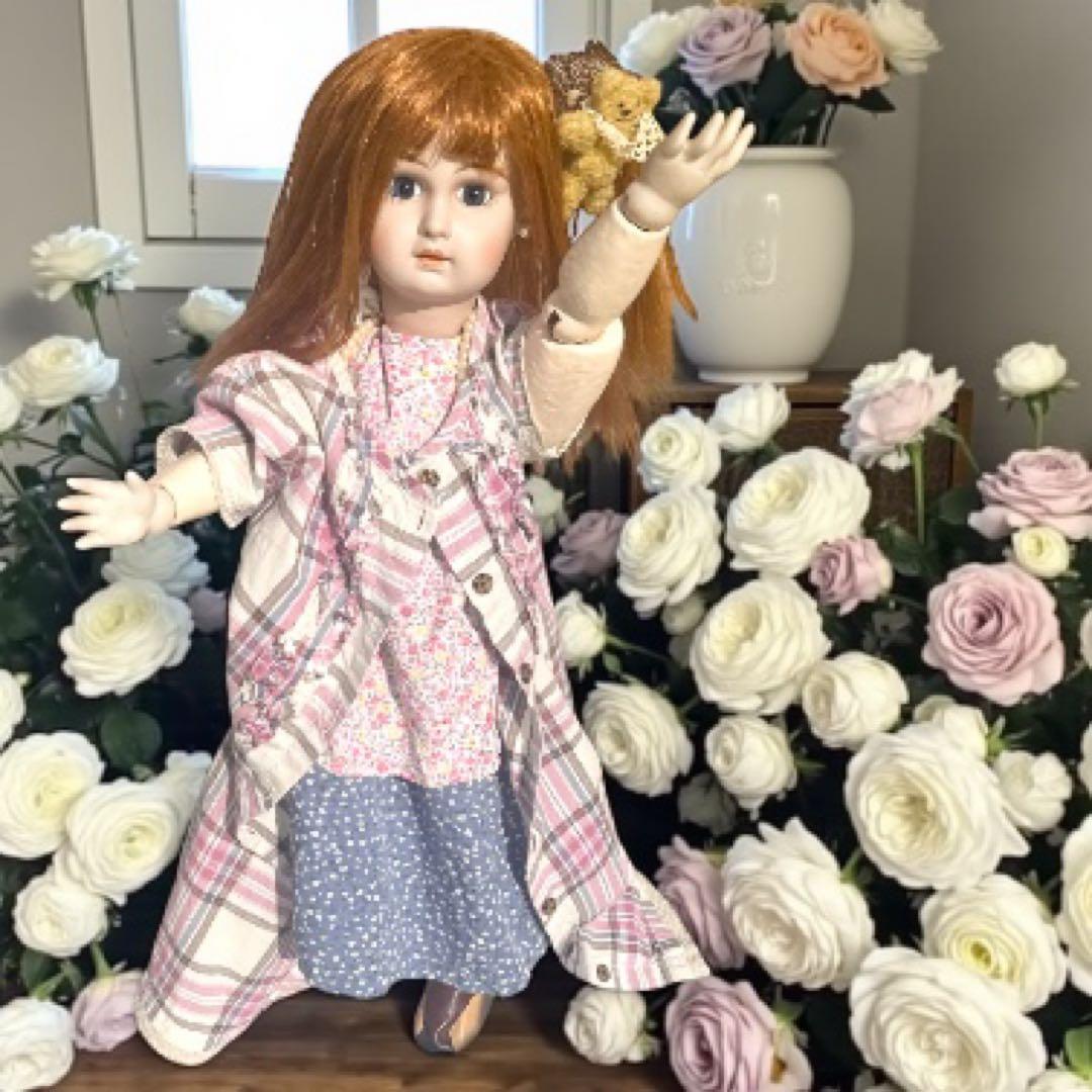 ノエル ビスクドール ジュモー ピンク ワンピース カーディガン パール