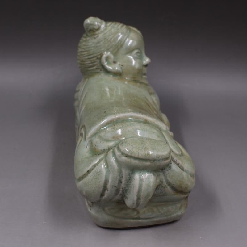 宋湖田窯彫刻嬰戯磁器枕 景徳鎮 陶磁器 装飾品 現代工芸品 美術品 置物