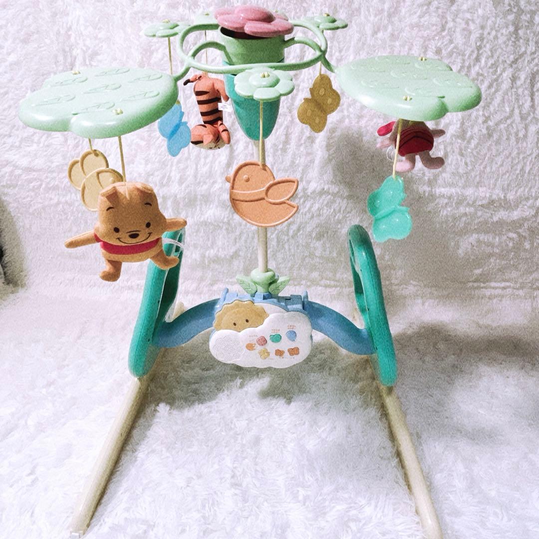【美品】選べる回転 6WAYジムに変身メリーDisney babyくまのプーさん