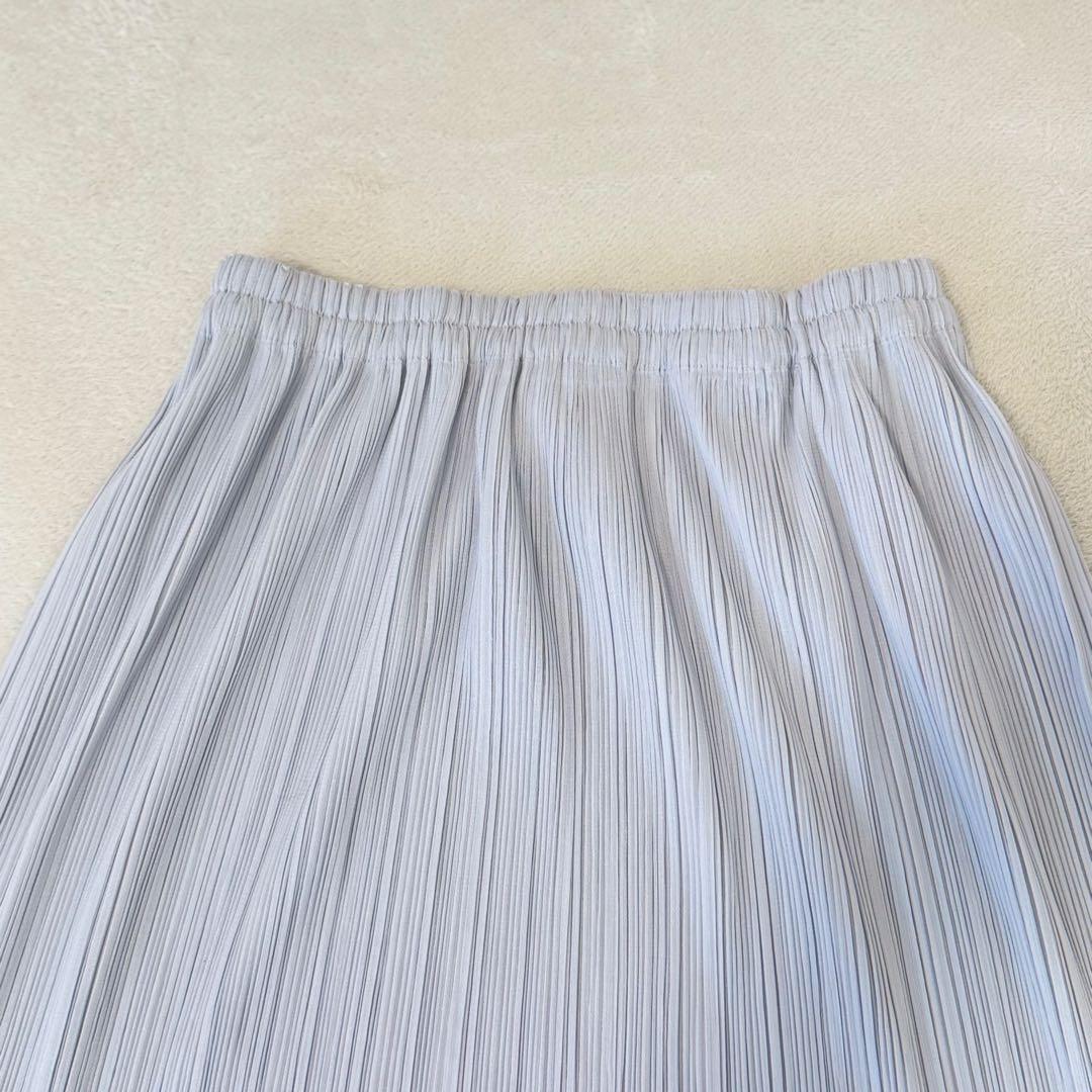 美品✨PLEATS PLEASE プリーツ　ロングスカート　フレア　ライトグレー