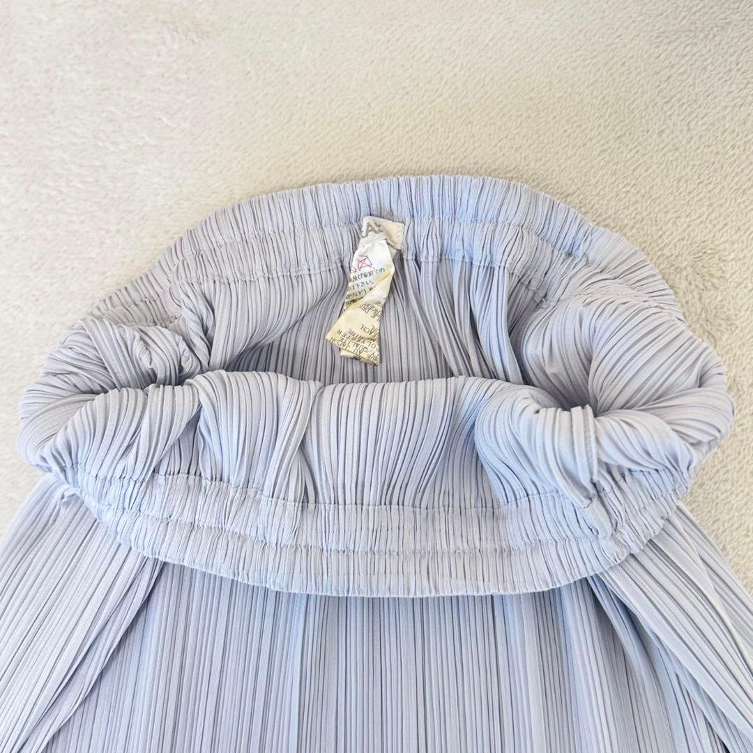 美品✨PLEATS PLEASE プリーツ　ロングスカート　フレア　ライトグレー