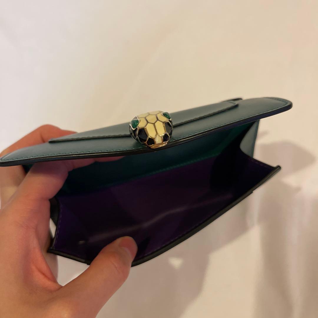 BVLGARI 二つ折り財布 グリーン　セルペンティ