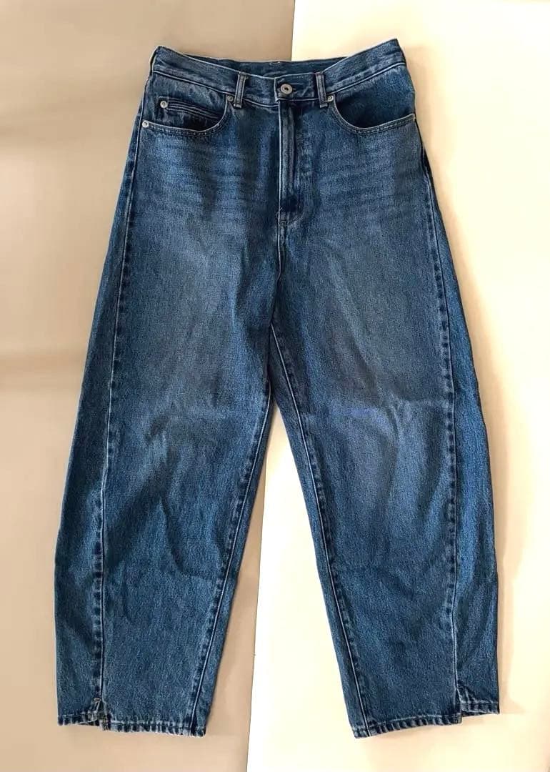 ウォッシャブル【DU JOUR】 BARREL BAGGY JEAN 36