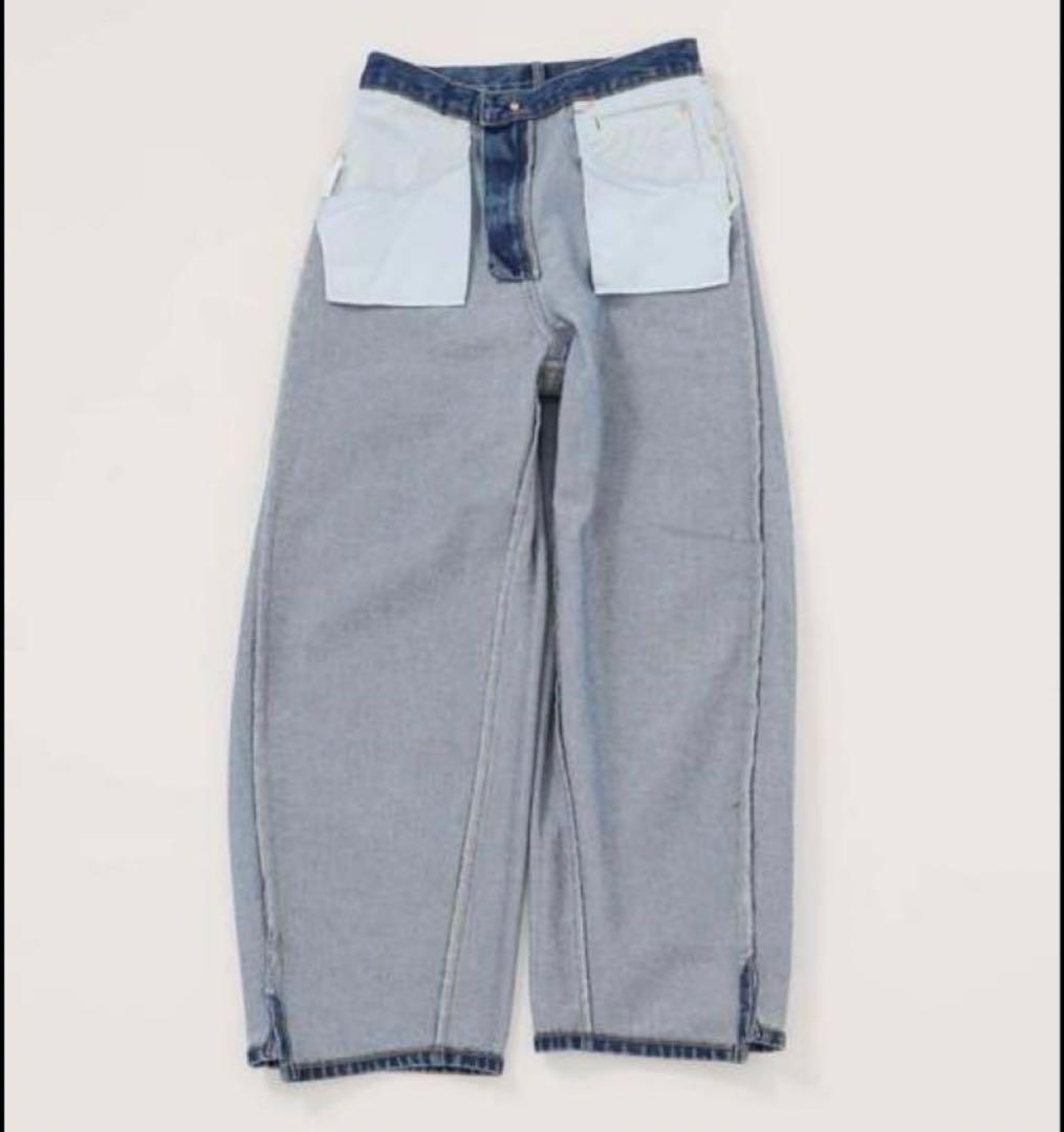 ウォッシャブル【DU JOUR】 BARREL BAGGY JEAN 36