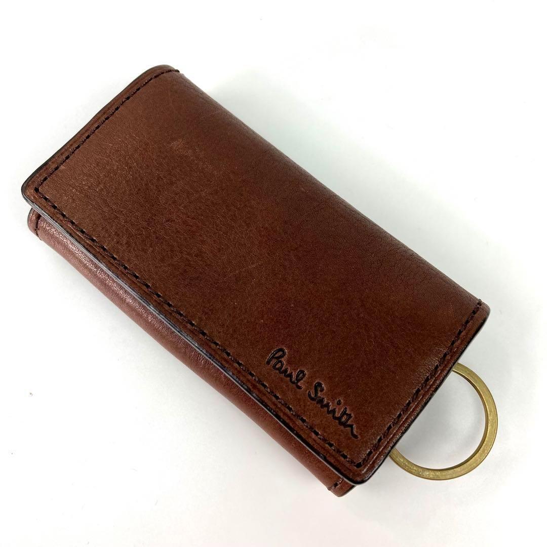 新品　レザー　ポールスミス キーケース パスケース　ブラウン　70y562