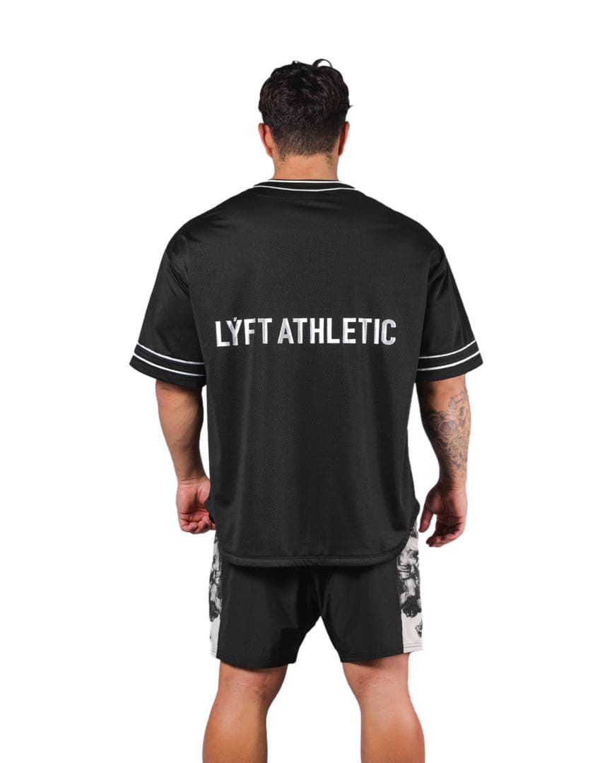 リフト LYFT ライン ベースボールシャツ Tシャツ ブラック L