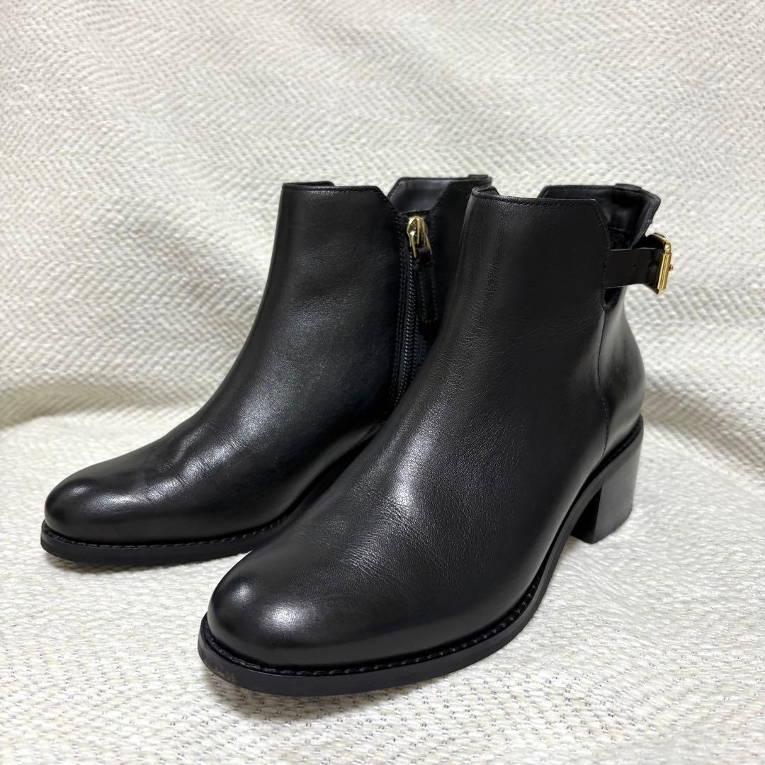 極美品 COLE HAAN コールハーン 本革 ショートブーツ ブラック