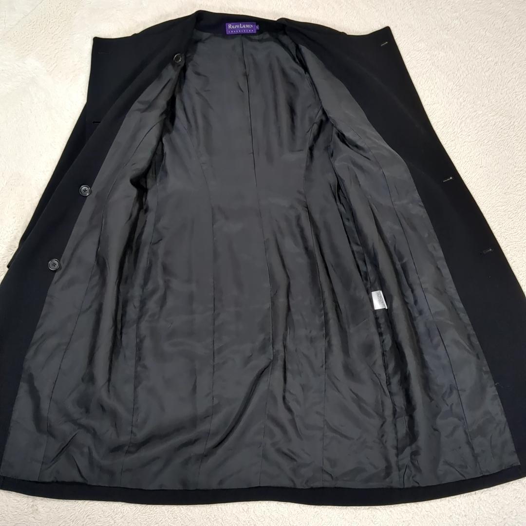 美品 RALPH LAUREN 高級ライン ノーカラー ダブルブレストコート