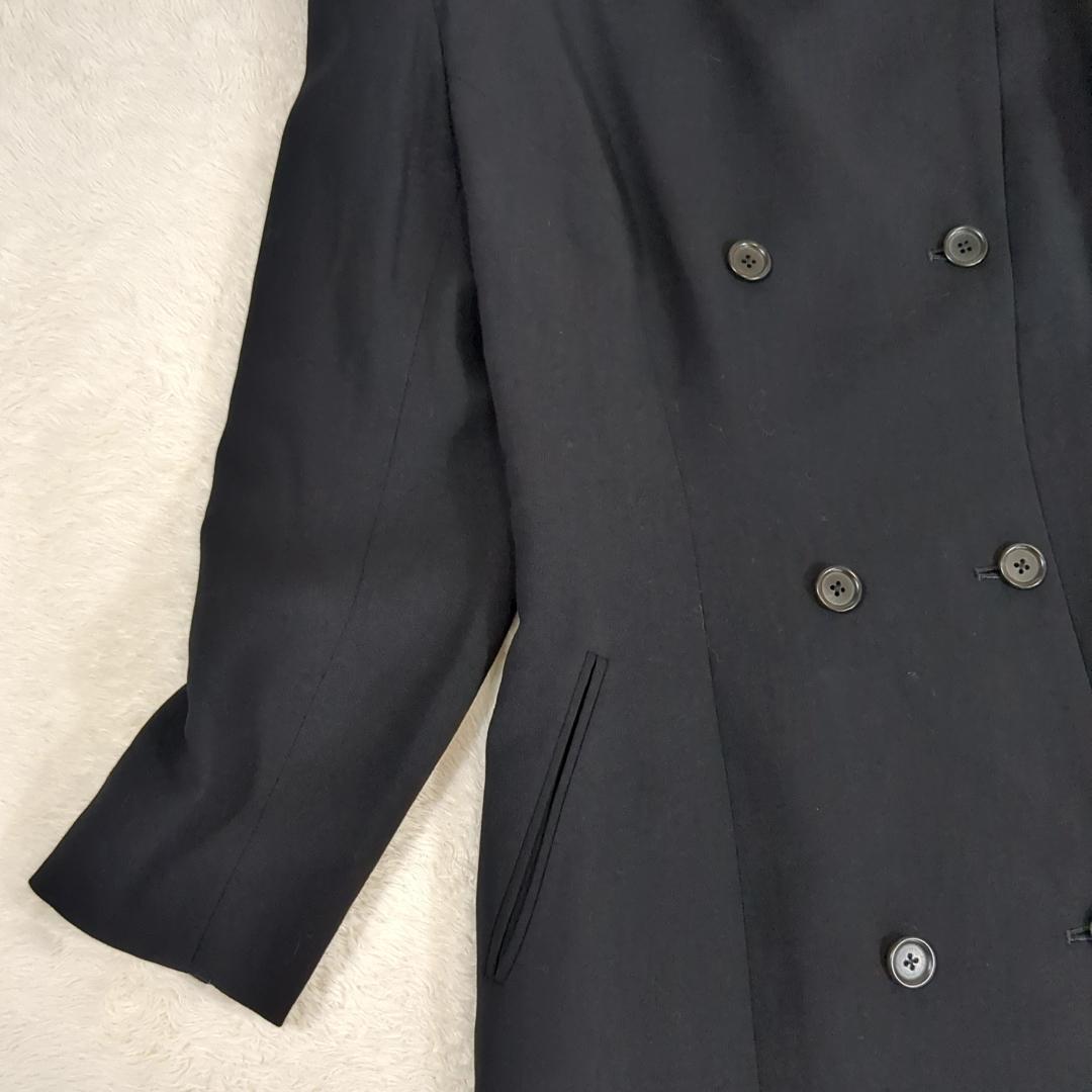 美品 RALPH LAUREN 高級ライン ノーカラー ダブルブレストコート
