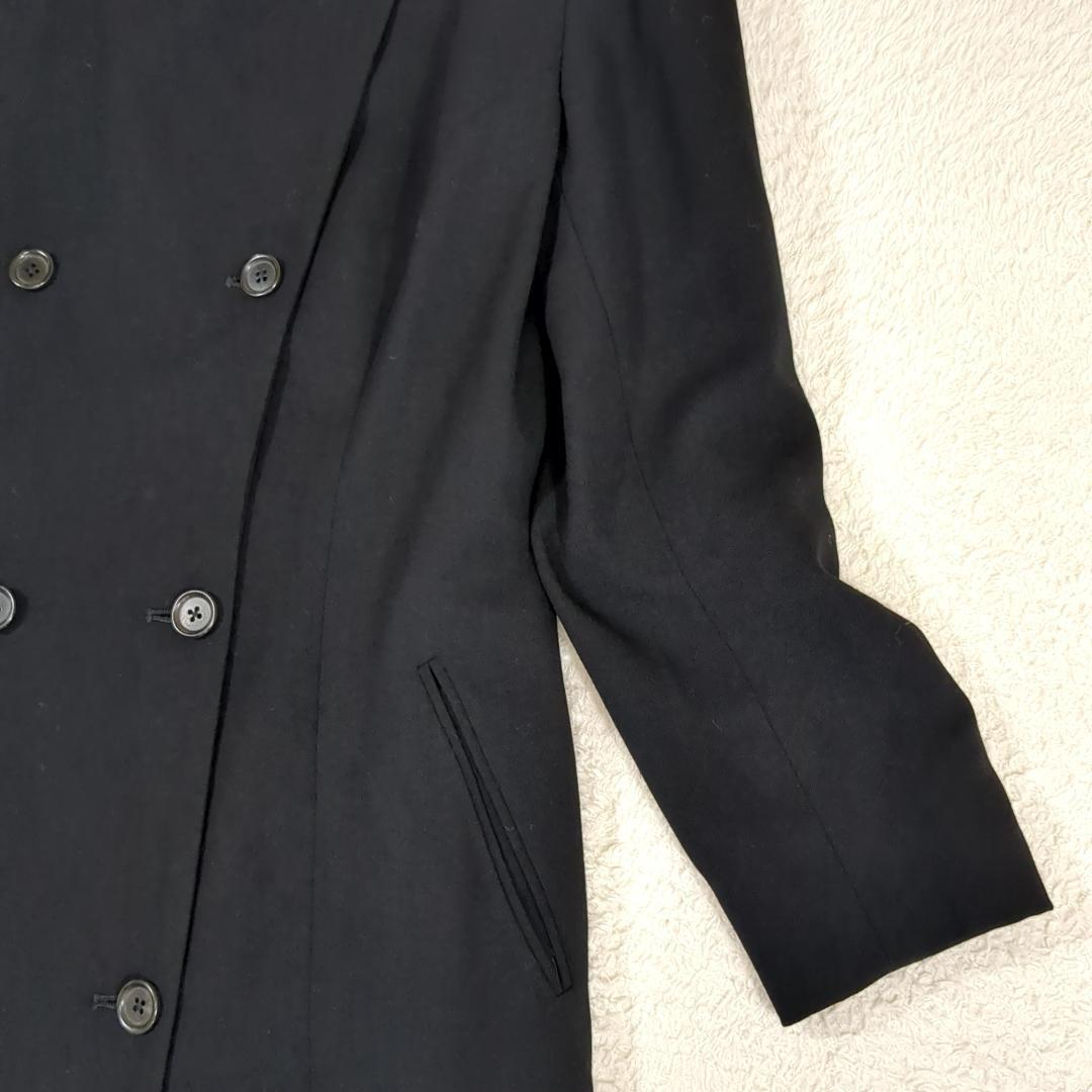 美品 RALPH LAUREN 高級ライン ノーカラー ダブルブレストコート
