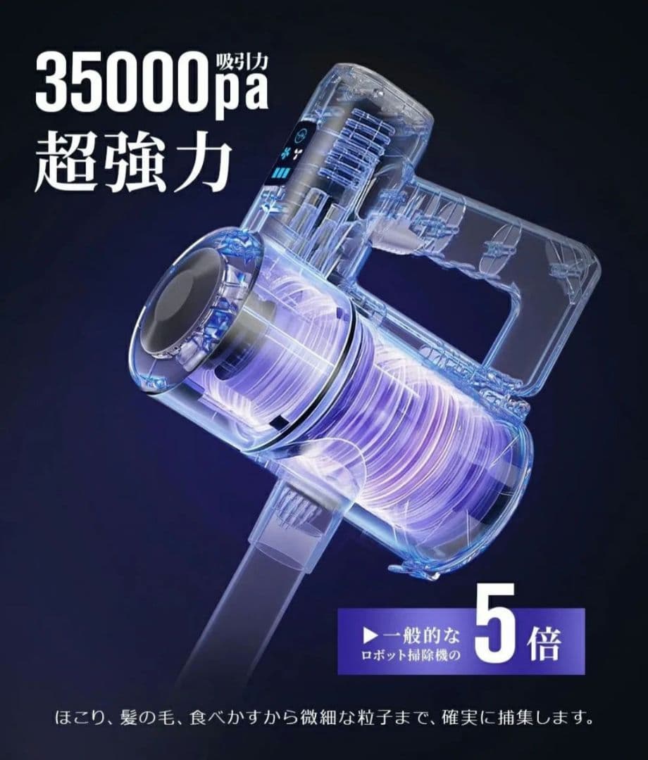 新品　掃除機 コードレス 35000Pa吸引力 45分連続稼働