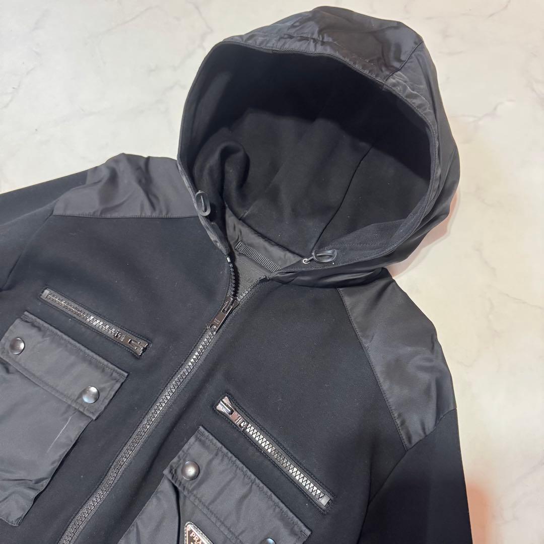 ✨極美品✨プラダ テクニカルジャケット 三角ロゴ フーディ切替 メンズ XL