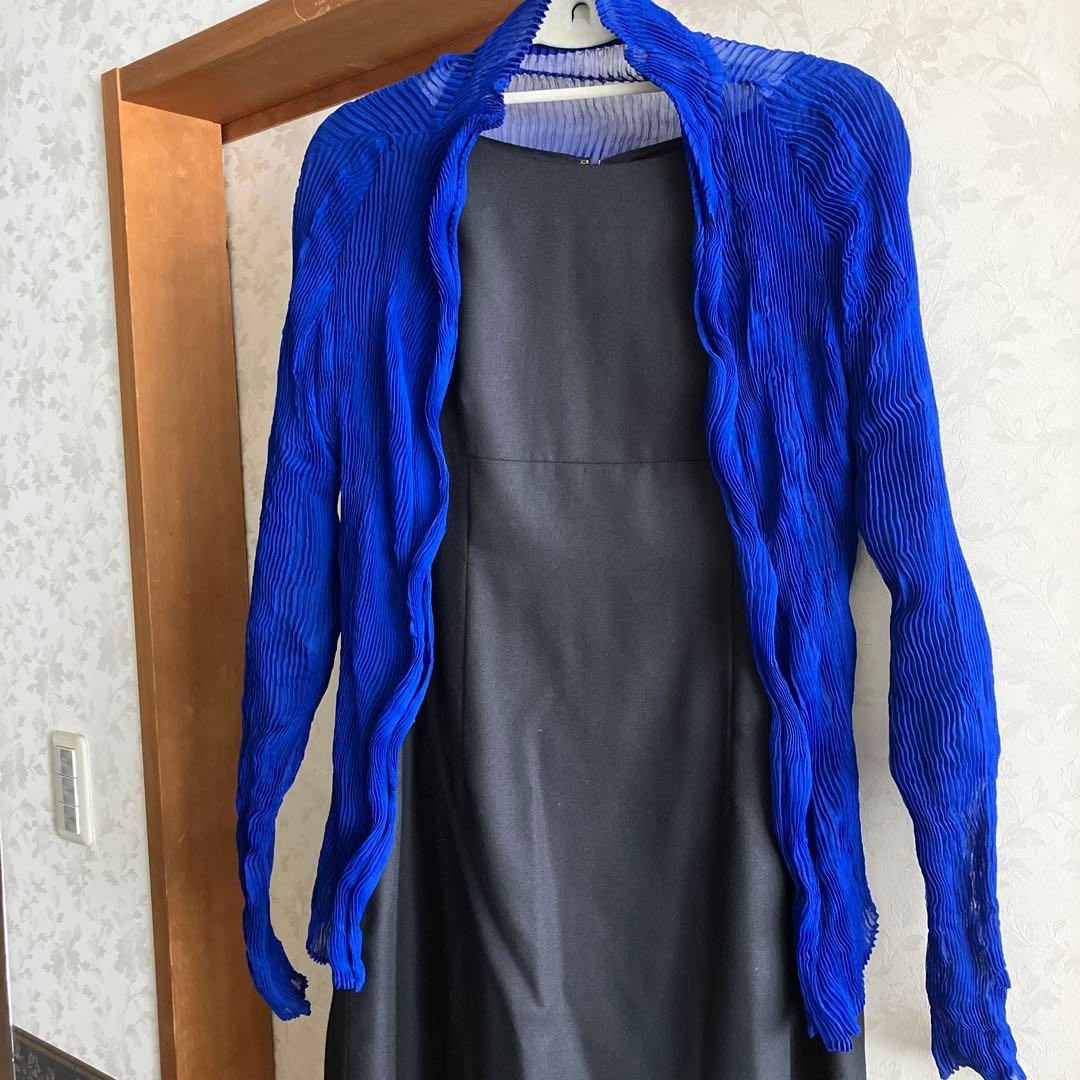 ISSEY MIYAKE／イッセイミヤケ　ロイヤルブルー　長袖カーディガン