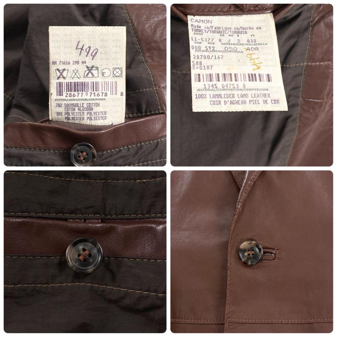 HUGOBOSS ヒューゴボス レザージャケット テーラードジャケット ブラウン