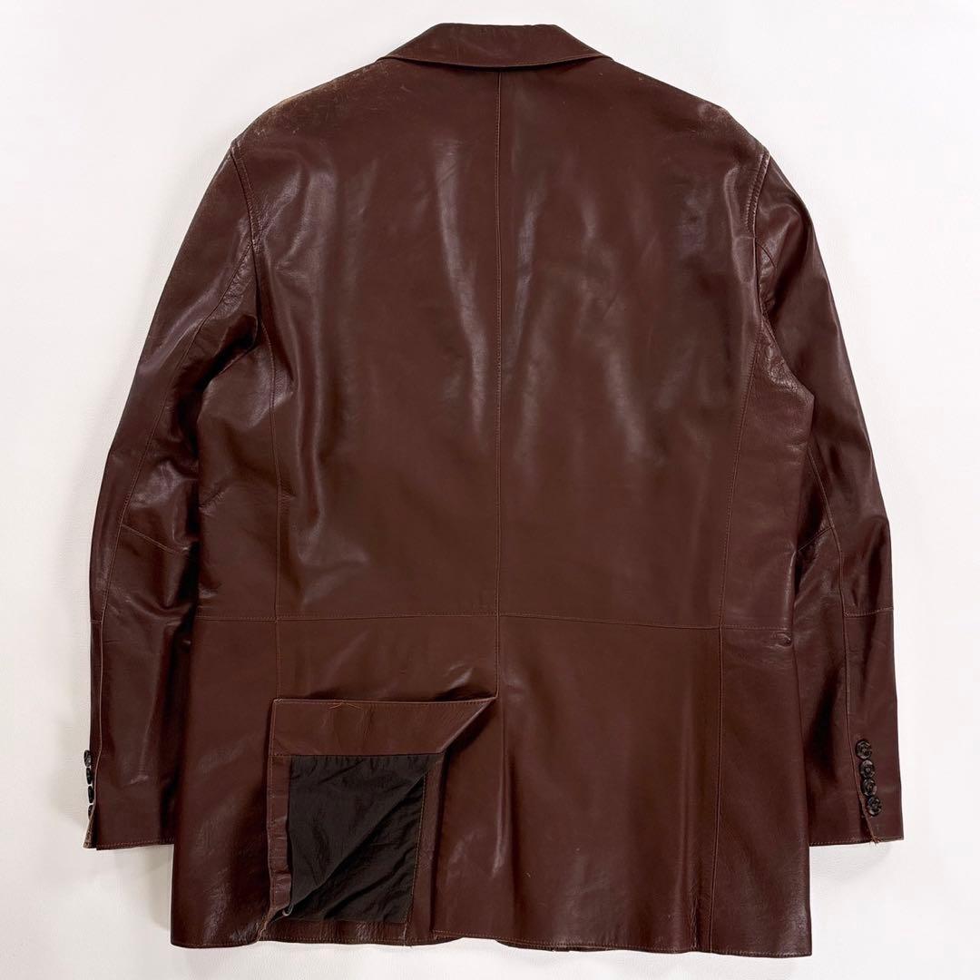 HUGOBOSS ヒューゴボス レザージャケット テーラードジャケット ブラウン