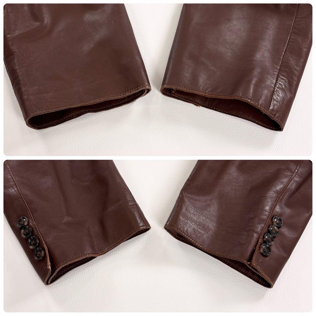 HUGOBOSS ヒューゴボス レザージャケット テーラードジャケット ブラウン