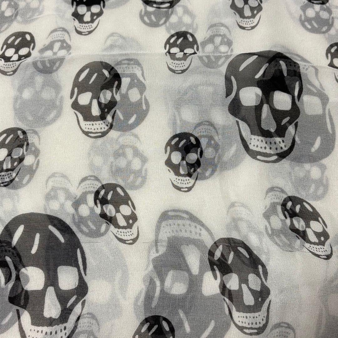 Alexander McQUEEN スカルモチーフスカーフWHT/F