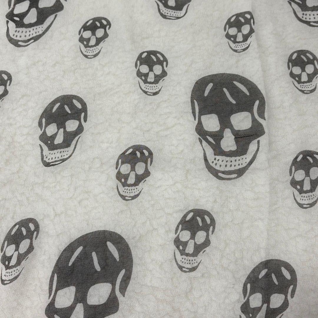 Alexander McQUEEN スカルモチーフスカーフWHT/F