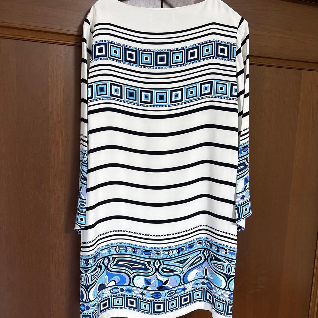 EMILIO PUCCI ストライプ膝丈ワンピース