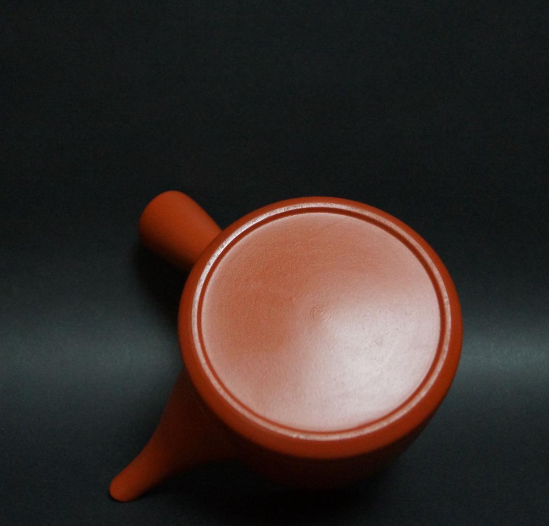 茶道具 常滑焼 朱泥宝瓶/横手茶注 急須 2点 細工彫漢詩文 在銘 未使用★