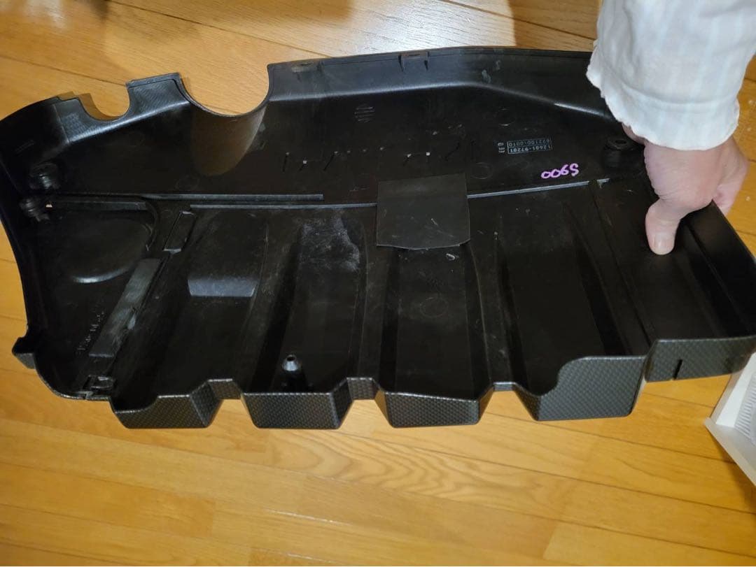 美品 コペン L880K エンジン エンジンカバー カーボン転写