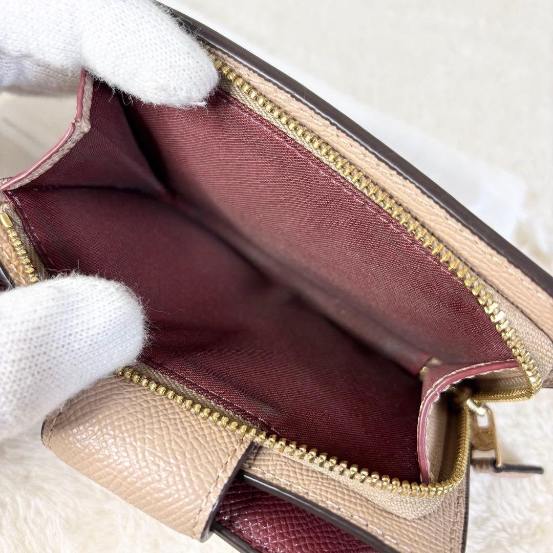 【COACH】コーチ 6390 美品 袋付き 折り財布 ミディアムウォレット