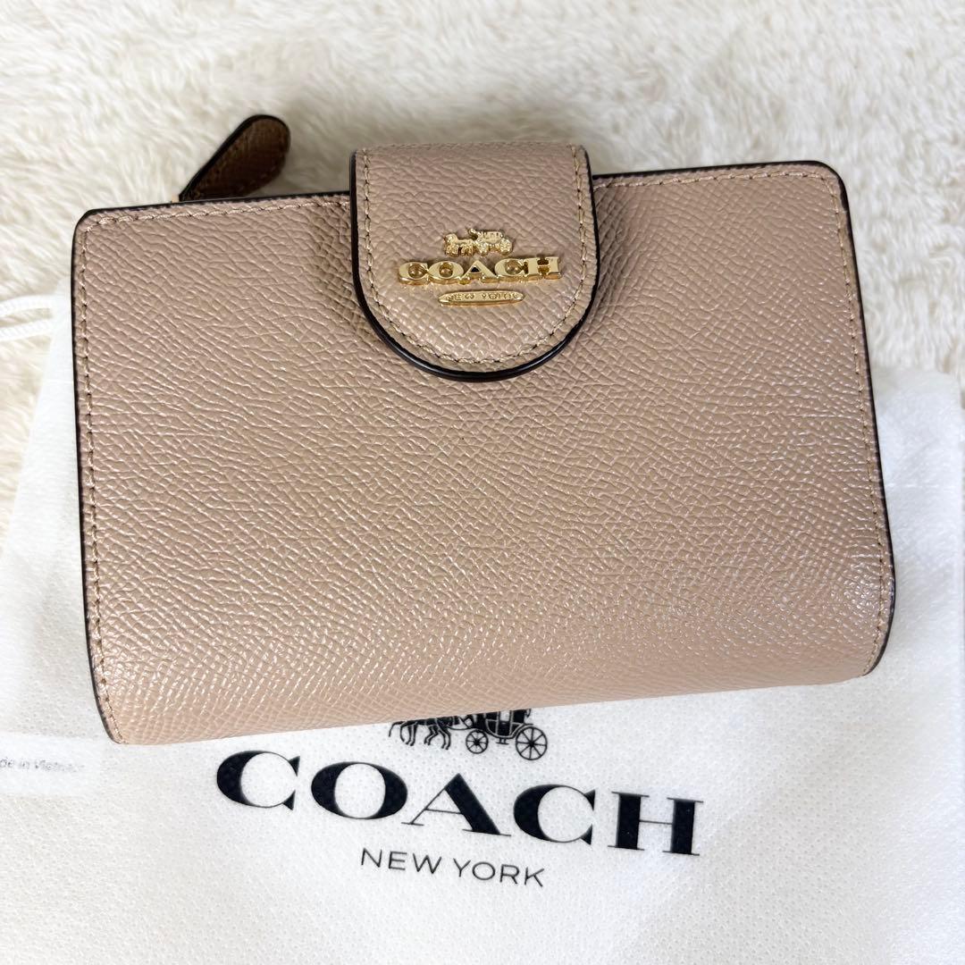 【COACH】コーチ 6390 美品 袋付き 折り財布 ミディアムウォレット