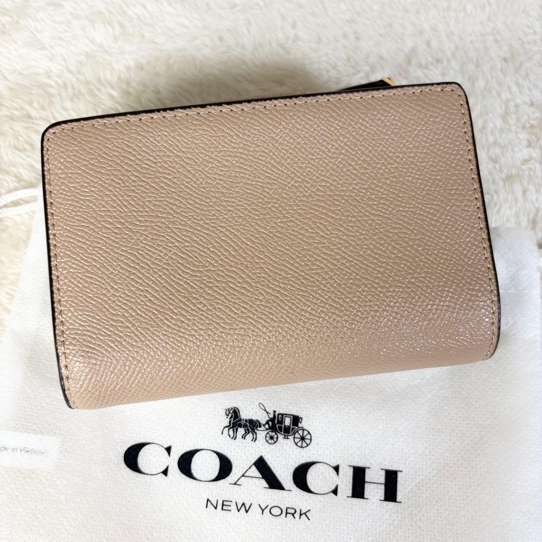 【COACH】コーチ 6390 美品 袋付き 折り財布 ミディアムウォレット