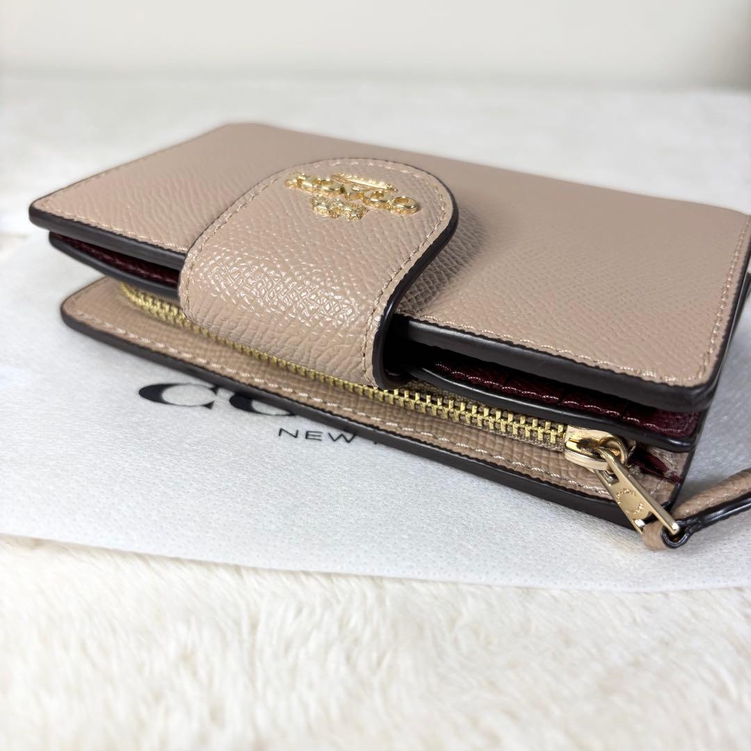【COACH】コーチ 6390 美品 袋付き 折り財布 ミディアムウォレット