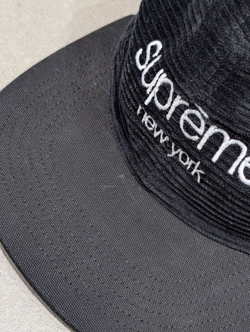 supreme コーデュロイ キャップ 黒