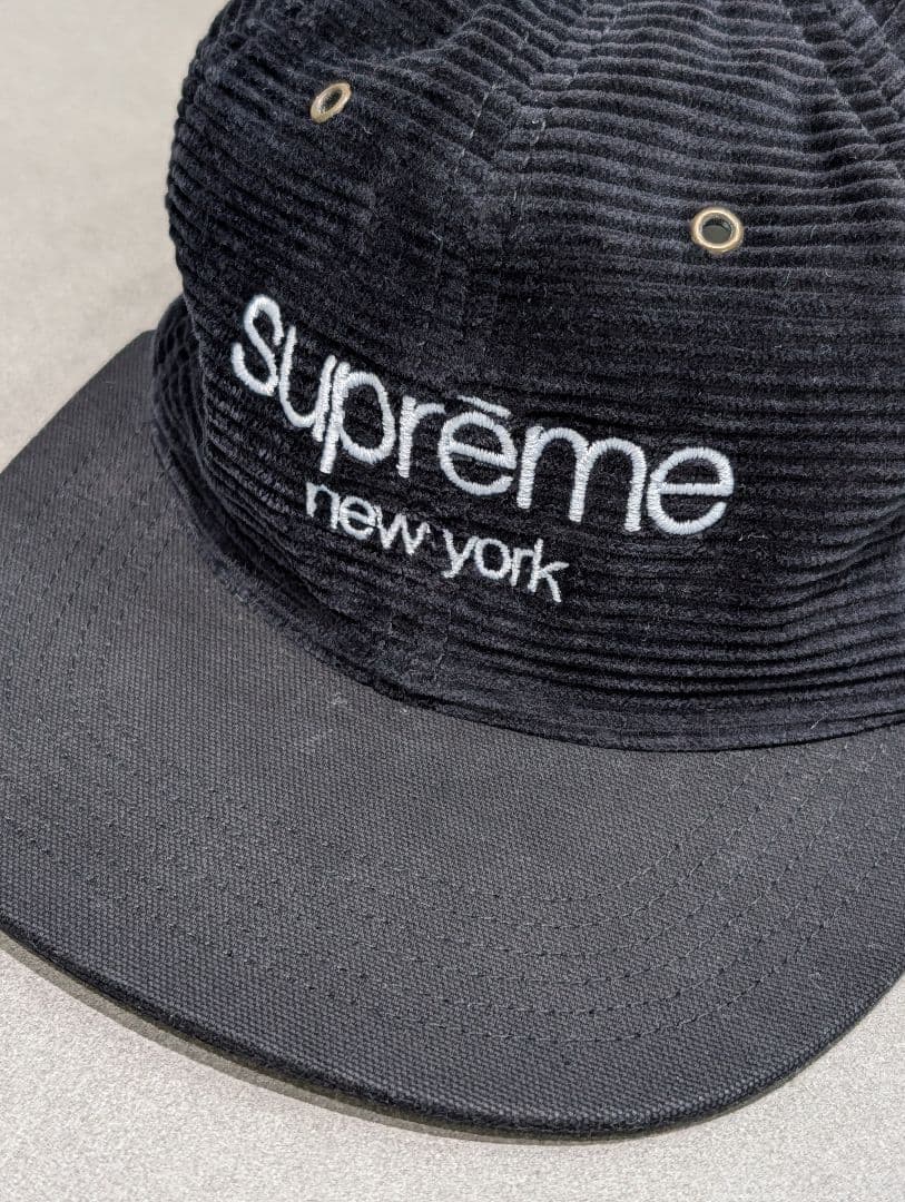 supreme コーデュロイ キャップ 黒