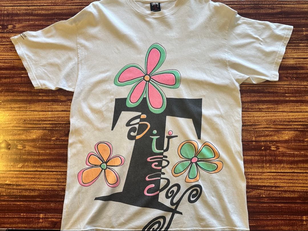 STUSSY×HECTIC フラワーTシャツ L