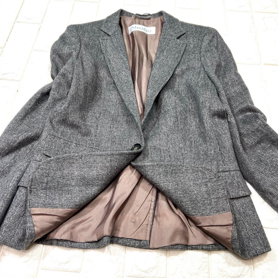 MaxMara マックスマーラ 白タグ アンゴラ混 テーラードジャケット