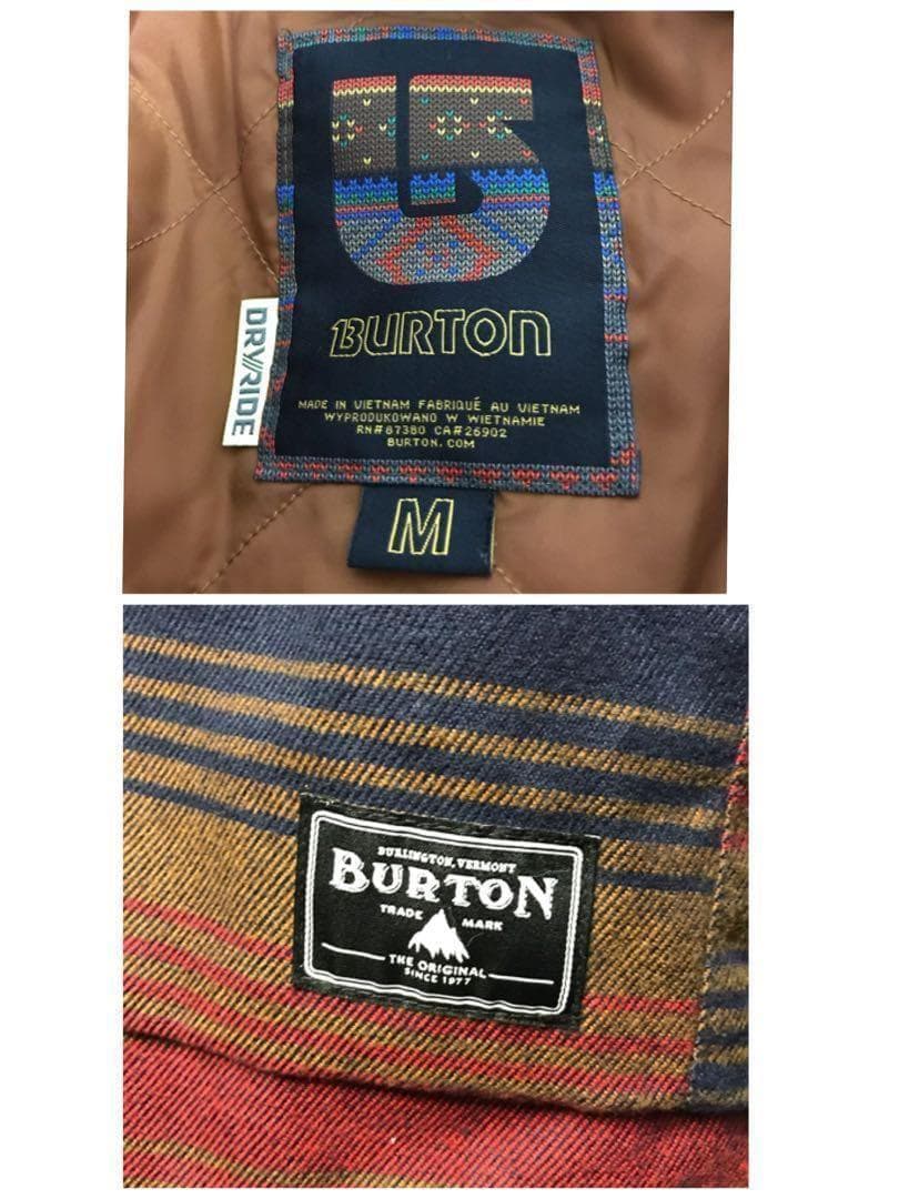 BURTON バートン スノーボード ジャケット M ボーダー柄 高機能 美品